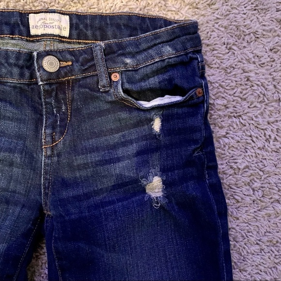 Aeropostale dark destructed Bermuda‎ shorts size 1/2 - Picture 7 of 8